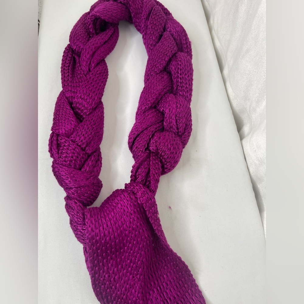 Pepa pombo knit braid purple scarf